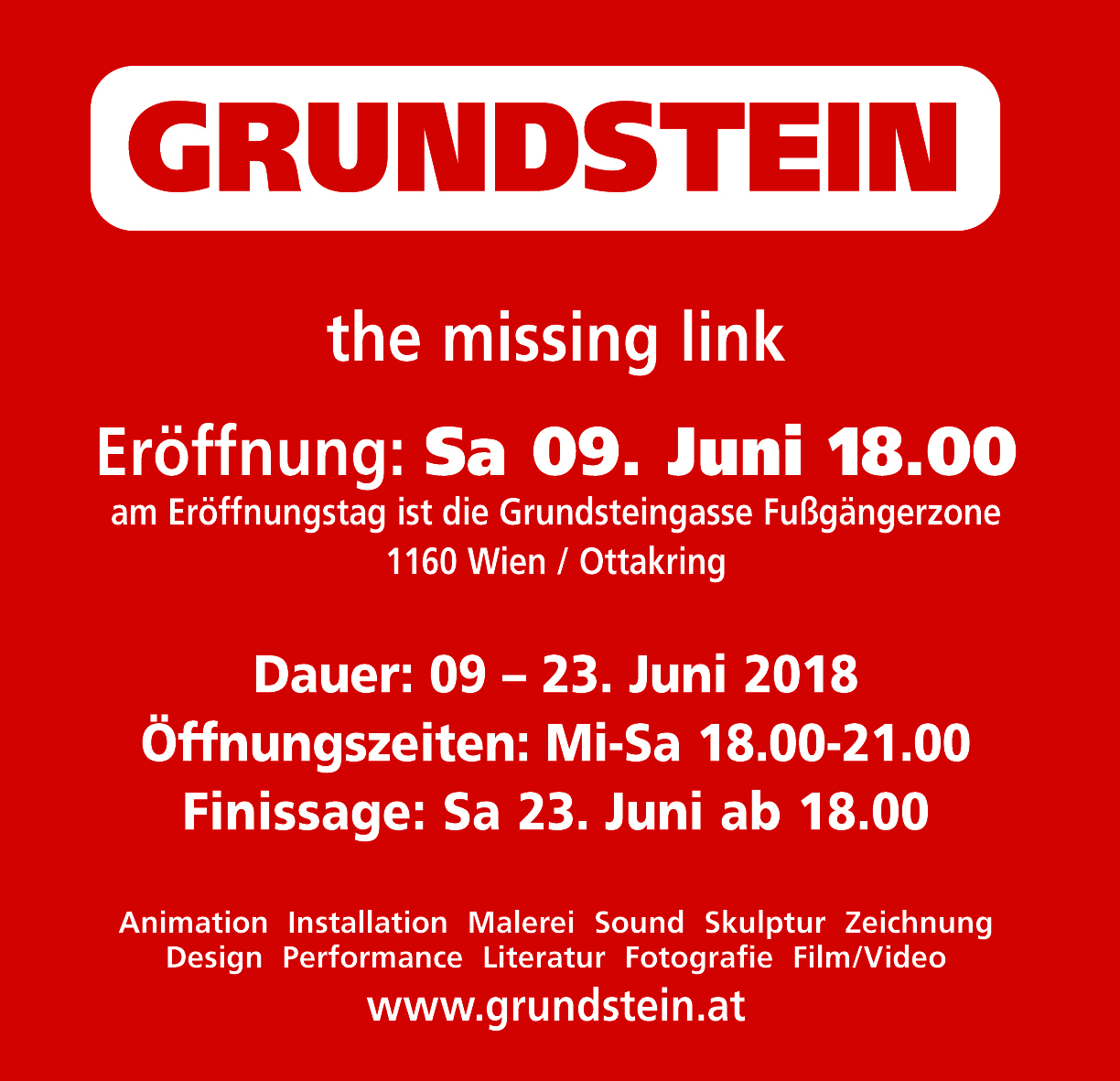 KUNSTFESTIVAL GRUNDSTEIN 1/2018 The missing link