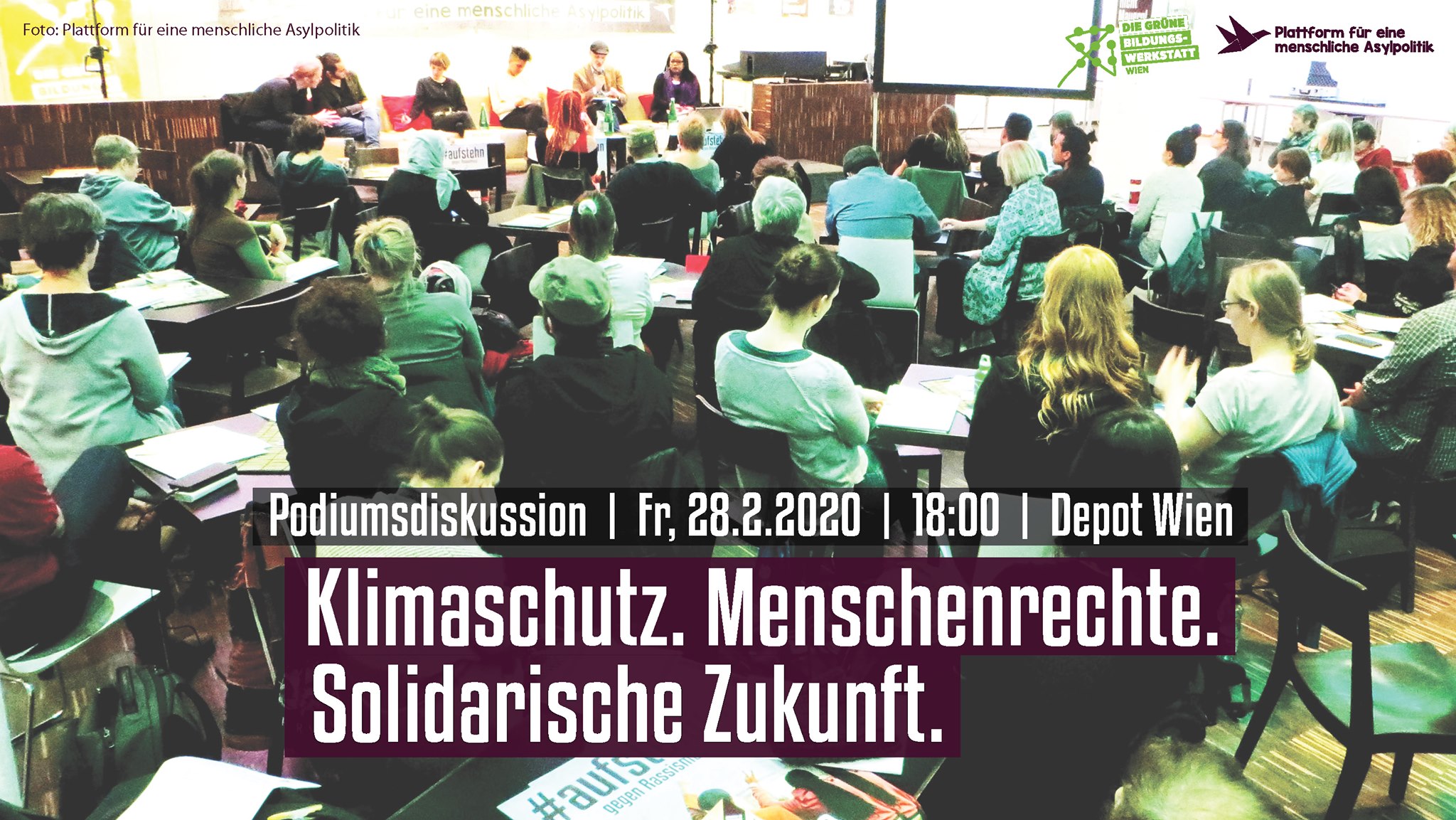 Podiumsdiskussion: Klimaschutz. Menschenrechte. Solidarische Zukunft.