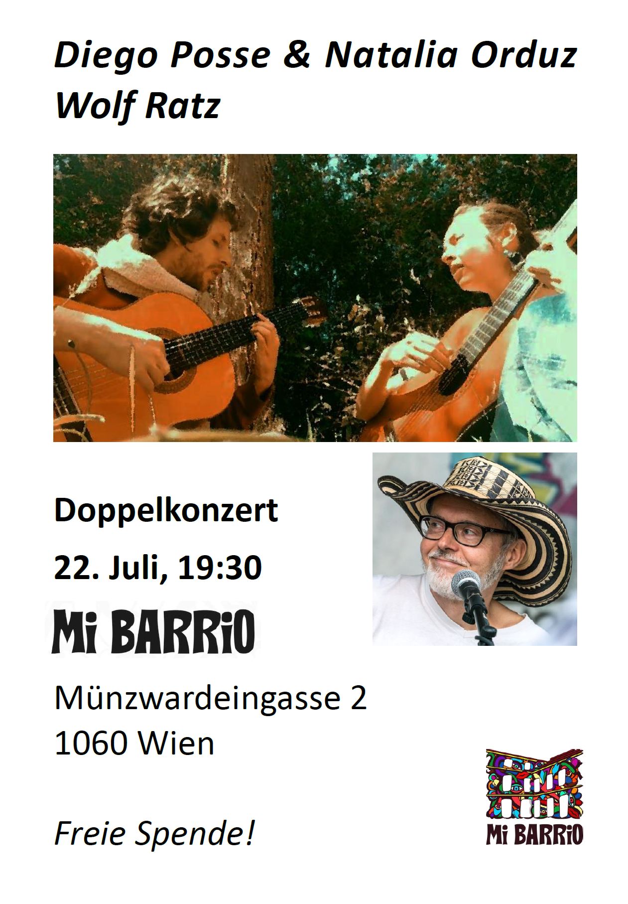 Doppelkonzert Natalia Orduz & Diego Posse / Wolf Ratz